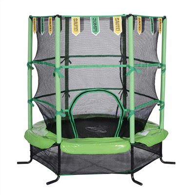 Trampoline pour enfants de 55 pouces avec drapeaux